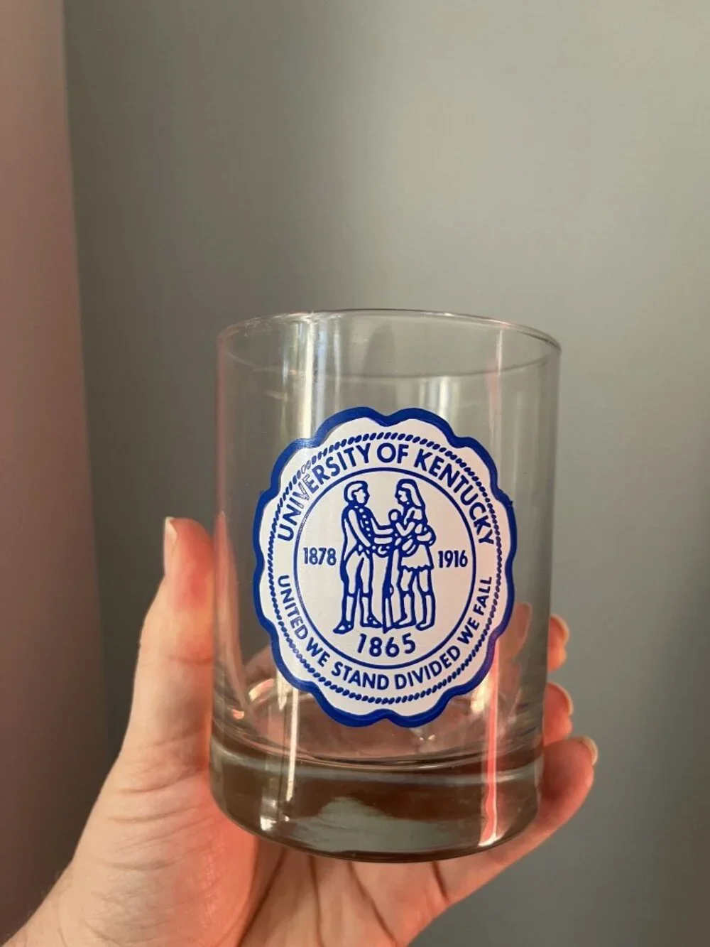 Vintage University Of Kentucky Wildcats Bourbon Whiskey Glass Rocks Glass